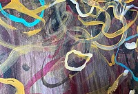 Acrylic paint on paper, detail of a 18x24 painting, 2022