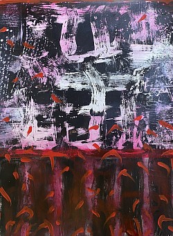 “022-30, acrylic on paper, 18x24, 2022