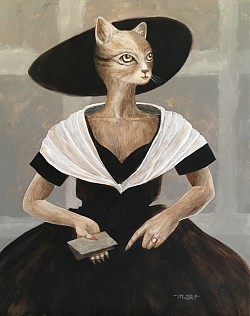 Fashion Series, untitled #2, acrylic on board, 16x20, 2018