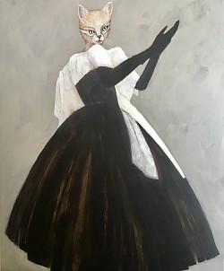 Fashion Series, untitled #3, acrylic on board, 16x20, 2018