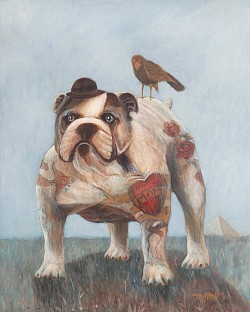 “Sir Bull”, acrylic on board, 16x20. 2010