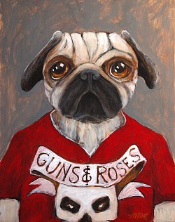 “Guns and Roses”, acrylic on board, 16x20. 2010