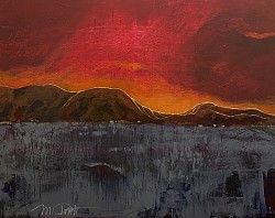 The Distant Mountains”, acrylic on canvas, 30 x 40, 2022